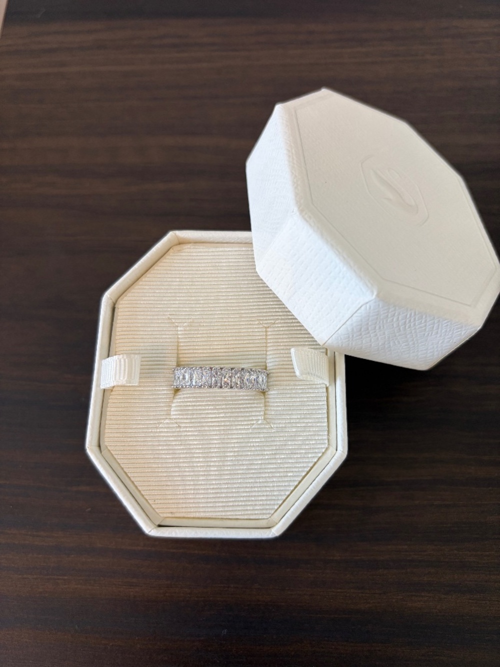 Swarovski Matrix Eternity Ring Baguette Crystal Sz 8